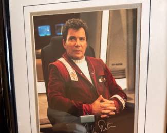 Framed autographed William Shatner Captain Kirk photo