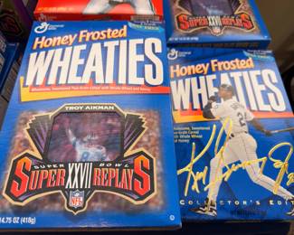 Honey Frosted Wheaties — Aikman and signed Griffey boxes