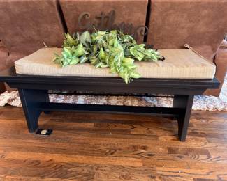 Black wood coffee table bench