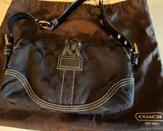 Coach black signature handbag