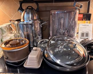Stainless cookware, percolator and slow cooker