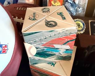 Miami Dolphins commemorative box and sports items