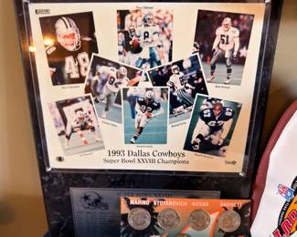 1993 Dallas Cowboys Super Bowl Champions card display