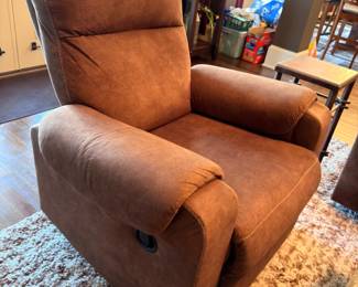 Brown suede recliner chair