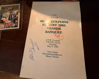Signed 1985 Miami Dolphins Awards Banquet program