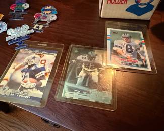 Dallas Cowboys trading cards — Emmitt Smith, Troy Aikman