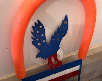 Patriotic eagle metal yard decor