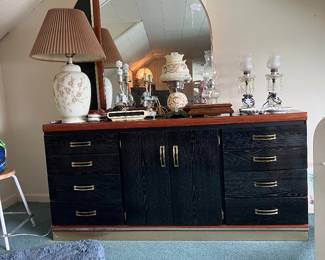 Black Lacquer Dresser & Mirror
