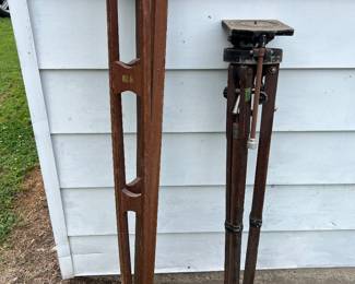 REIS Model A Photolane Tilt Head Wooden Tripod, K & E Vintage Wooden Tripod,