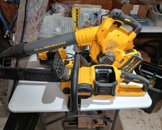 DeWalt blower and chainsaw