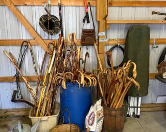 Hickory walking sticks and canes