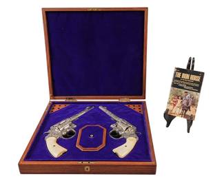 Custom Cased Pair of Sequential Engraved Dale Robertson "The Iron Horse" Colt Revolvers