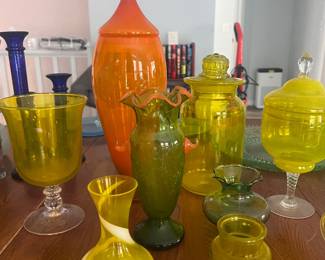 Antique yellow and orange glass