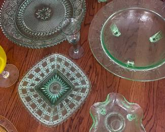 Antique green glass
