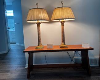 Stickley console table. Wildwood Lamps.