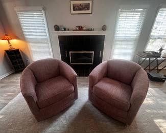Swivel Glider Uoholstered Chairs and matching ottomans