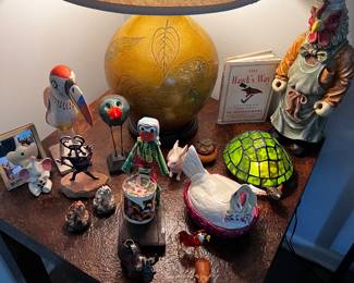 The menagerie of animal figurines and statues