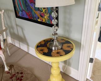 yellow floral stand