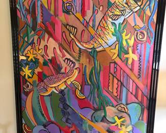 large abstract of coy fish
