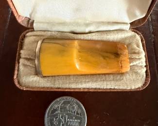 Antique caramel colored Bakelite cigar holder in box
