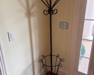 wrought iron hall tree umbrella stand