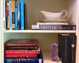 art books; large piece of amethyst
