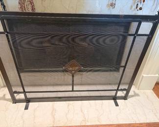 Wrought iron fireplace screen
