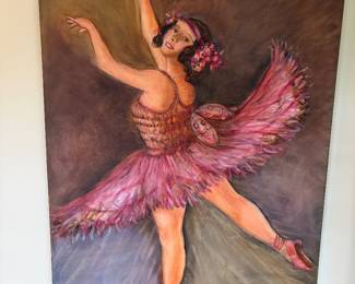 Large painting of Anna Pavlova Russian ballet dancer