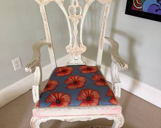white painted chair