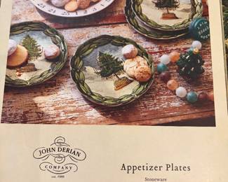 John Derian Christmas dessert plates
