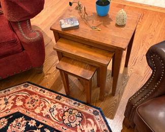 teak nesting tables