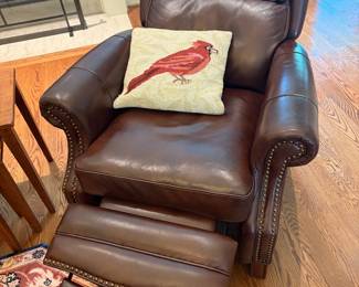 Small leather recliner