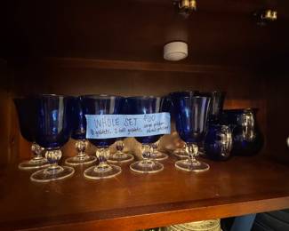 Blue glassware