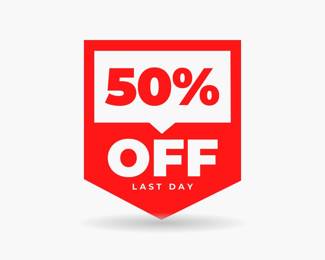 Red Sale 50 Off Price tag Instagram Post