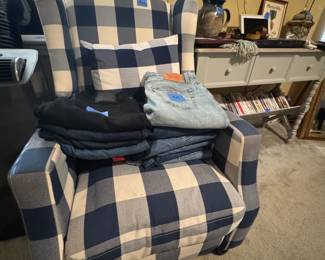 Blue checkered chair