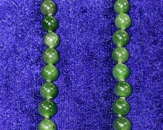 Jade and 14 karat gold necklace
