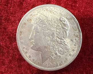 Several silver dollars