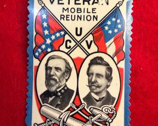 1910 Mobile Alabama United Confederate veterans celluloid ribbon