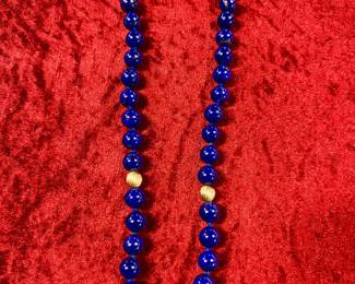 Lapis and 14 karat gold necklace