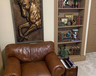 genuine leather chair WITH OTTOMAN