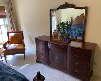 King bedroom suite, leather chair sold separate