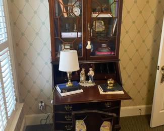 solid wood Jasper lighted secretary