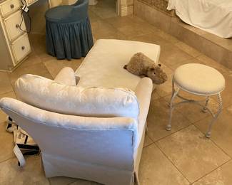 small white chaise lounge