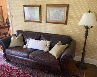 genuine leather couch - $380