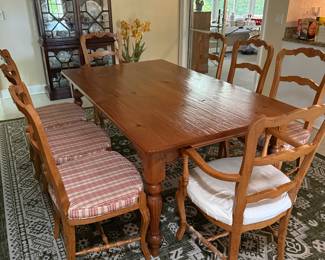 Maurice's Fine Furniture Solid Pine Dining Table with 8 Chairs