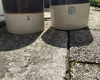 Vintage Numbered Crocks with Crown Markings