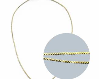 14k Dainty 15 Gold Serpentine Chain Necklace 1.89g