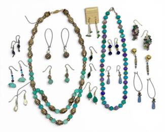 Beaded Necklaces Earrings W Cut Stone Details