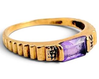 10k Gold Amethyst Ring, Size 6 1.73g