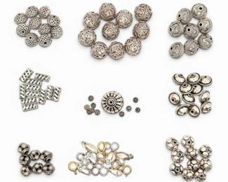 Sterling Silver Beads Clasps 109g Total